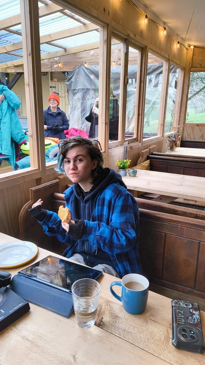 Rek Barnaville in the café cabin, Court Farm Lakes